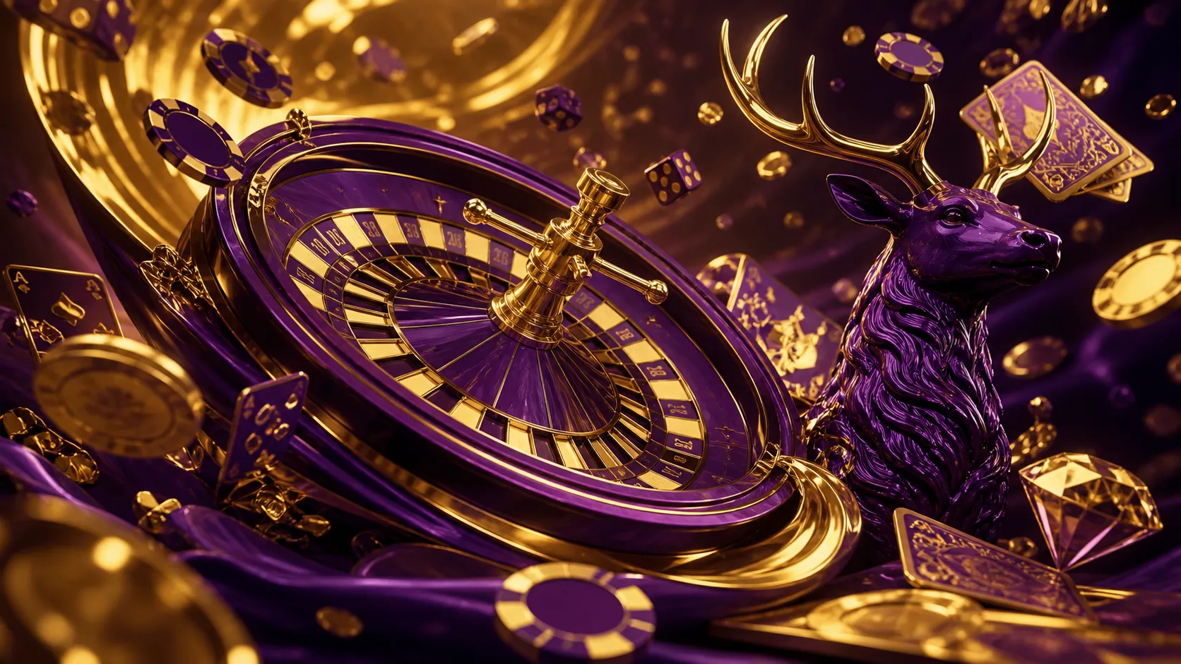 Futuristic casino theme with glowing poker chips and slot machine, inspired by Spinstag
