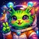 A vibrant and colorful geometric avatar with a variety of shapes and patterns creating a friendly, expressive profile picture